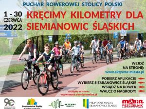 Plakat zapraszający do udziału w rywalizacji o „Puchar Rowerowej Stolicy Polski”, autor: Wiesław Stręk